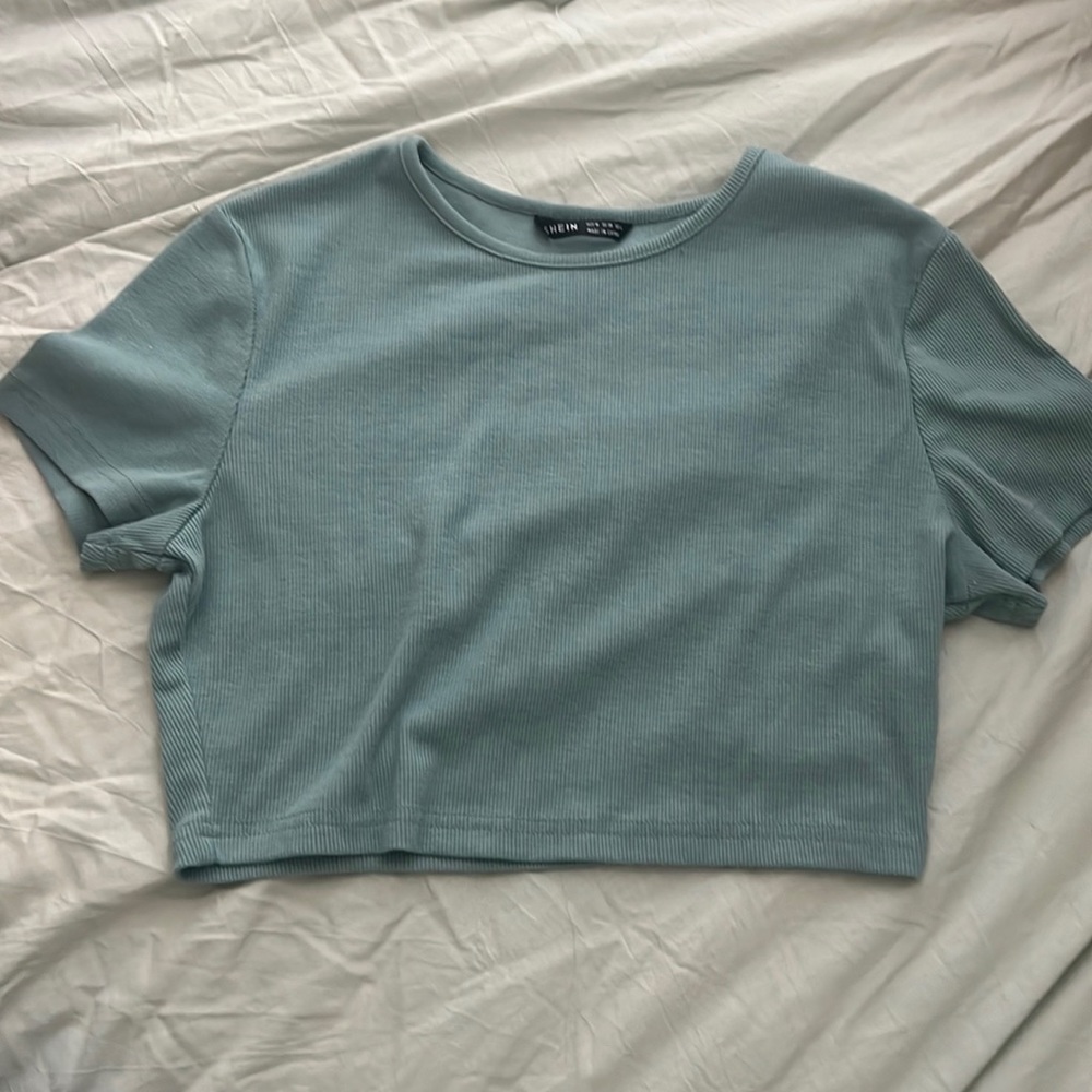 Light blue crop top